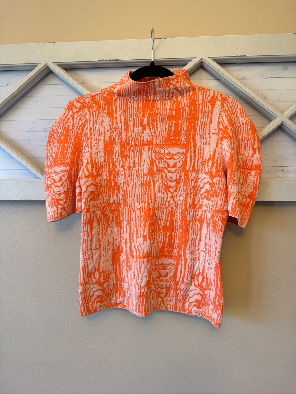 Maeve short sleeve sweater orange mock neck size small